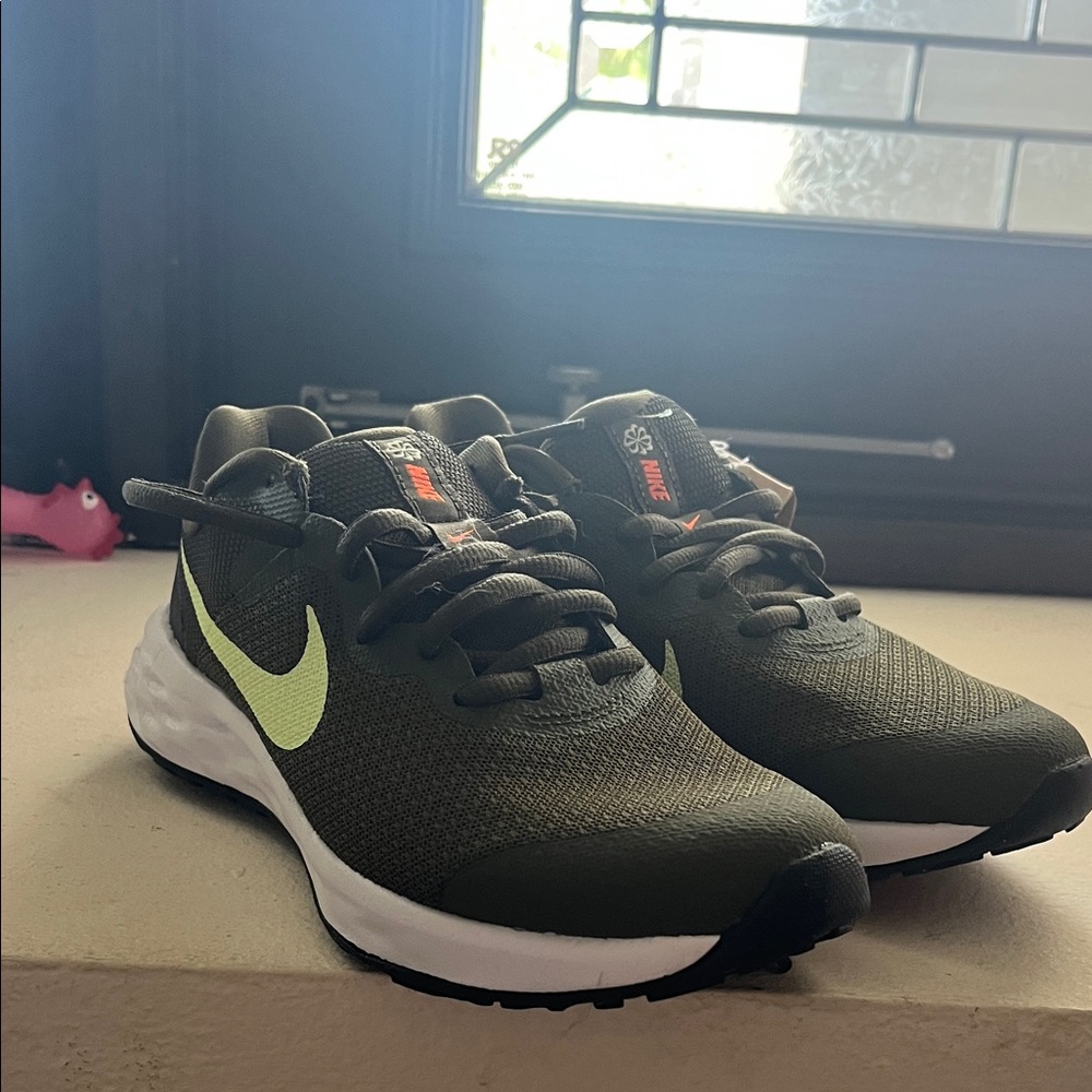 Nike Olive and Neon Green Sneakers
